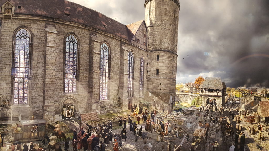 Ausschnitt aus dem Asisi Panorama "Luther 1517"