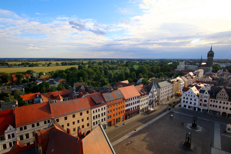 Blick von der Stadtkirche Wittenberg